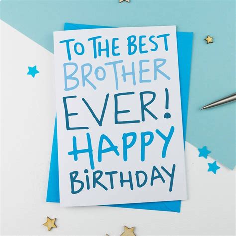 Best Brother Ever Handdrawn Card Brother Birthday Card