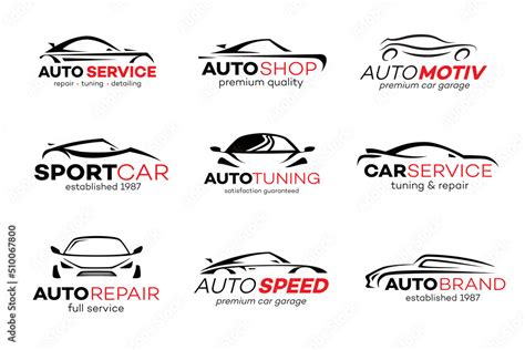 Auto Logo Vector Set Isolated On White Background For Detailing Car