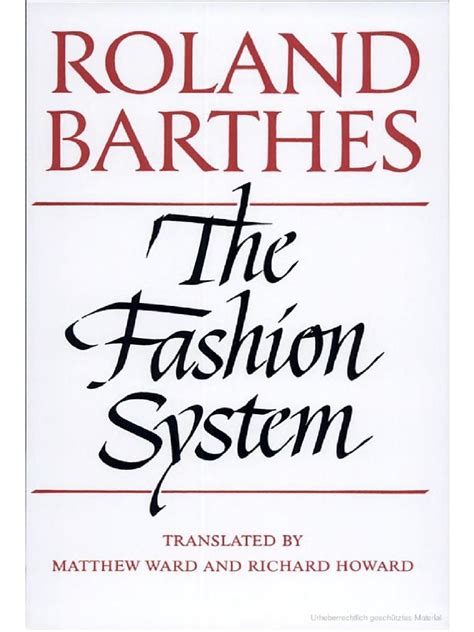 Barthes, Roland - The Fashion System | PDF