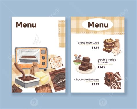 Menu Template With Homemade Brownie Concept Template Download On Pngtree