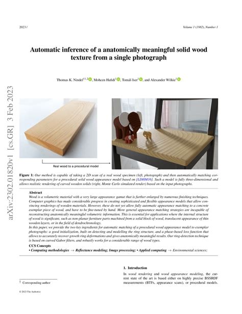 Automatic Inference Of A Anatomically Meaningful Solid Wood Texture