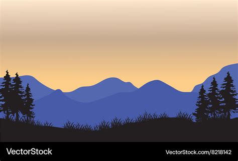 Silhouette Of Blue Mountain Royalty Free Vector Image