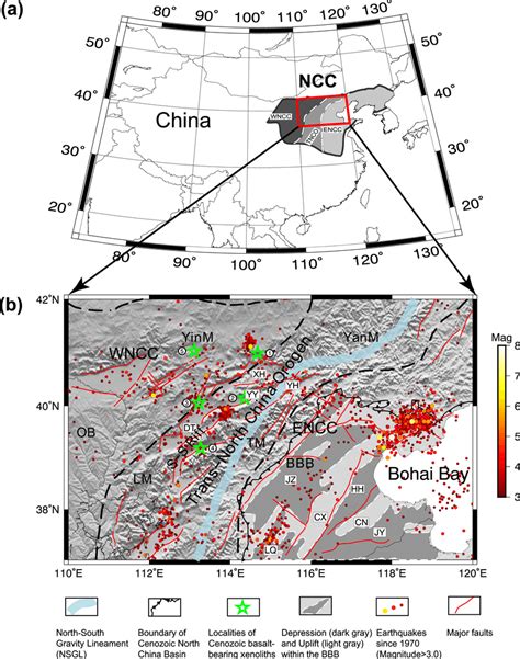 A Map Of China And A Simplified Geological Map Of The Ncc Showing The