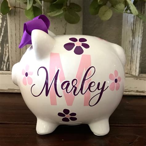 Personalized Flower Piggy Banks for Girls Banks for Girls - Etsy