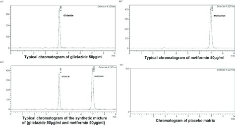 E Chromatograms Of Placebo Matrix Metformin Gliclazide And Typical Download Scientific