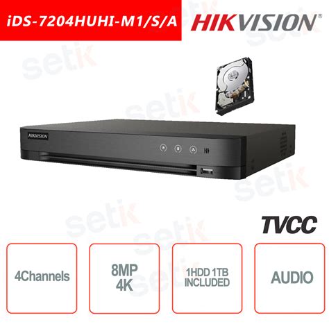 IDS 7204HUHI M1 S A DVR Hikvision 4 Channels 8MP 4K ULTRA HD HDD