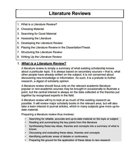 Literature Review Template | tristarhomecareinc