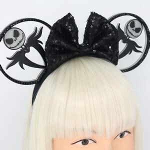 3D GLOW In The Dark Jack Skellington Bat Collar Halloween Mouse Ears Etsy