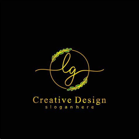 Initial Lg Beauty Monogram And Elegant Logo Design Handwriting Logo Of