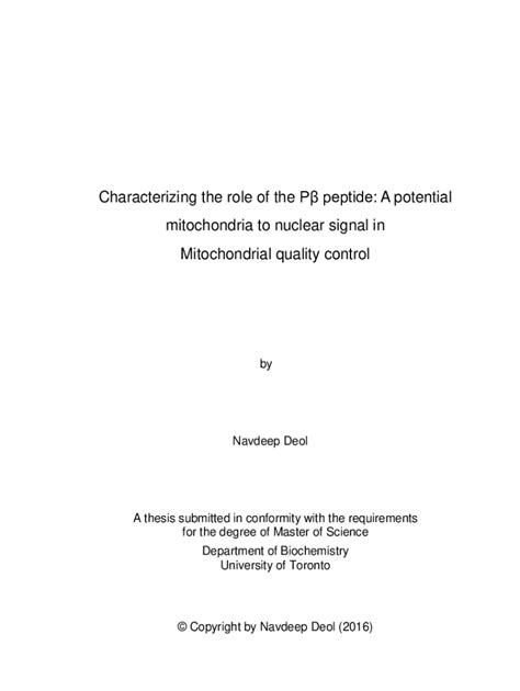 Fillable Online Tspace Library Utoronto Characterizing The Role Of The