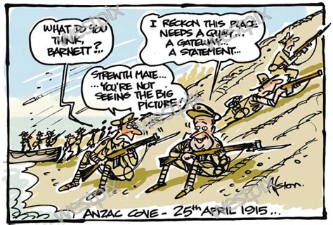 Dean Alston Cartoon Anzac Cove 25 April 1915 Westpix