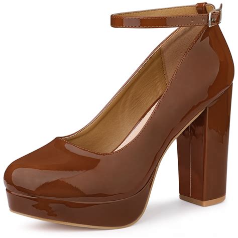 Platform Ankle Strap Chunky Heel Mary Janes Pumps Allegra K