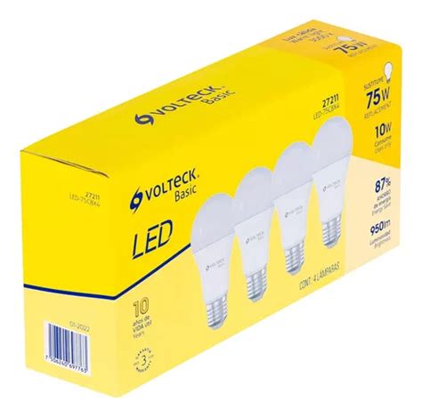 Foco Led Tipo Bulbo W Luz Calida Piezas Volteck Color De La