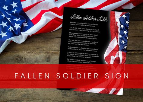 Fallen Soldier Memorial Sign Digital Download Memorial Day Veterans Day