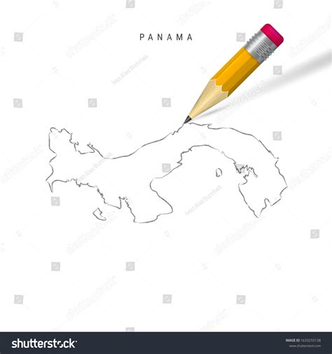 Panama Sketch Outline Map Isolated On Stock Illustration 1633255138