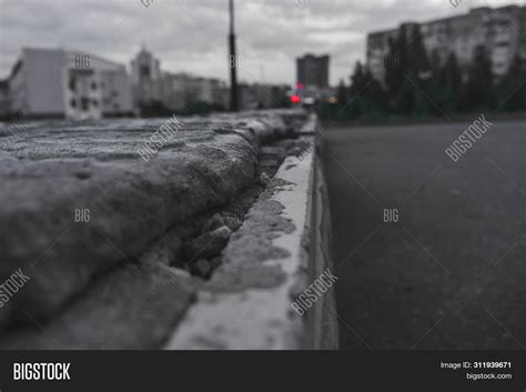 Curb Painted White Image And Photo Free Trial Bigstock