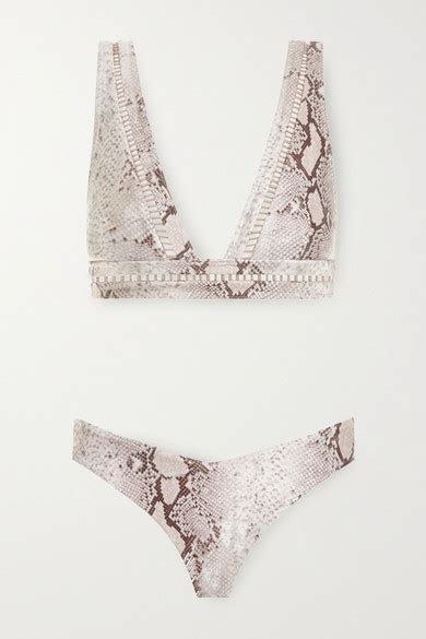 Zimmermann Bellitude Lattice Trimmed Snake Print Bikini Snake Print ShopStyle Two Piece