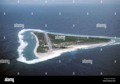 Aerial View Of Marcus Island And The Runway Which Supports The Us Coast