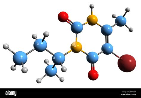 3D Bild Der Skelettformel Von Bromacil Molekulare Chemische Struktur