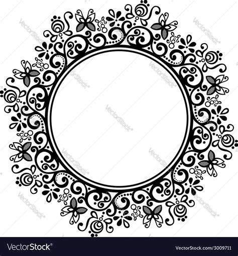 Beautiful Decorative Round Frame Royalty Free Vector Image