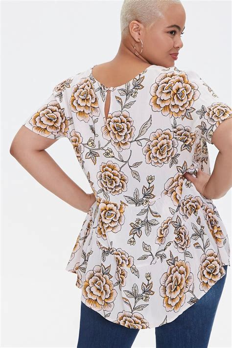 Plus Size Floral Print Top