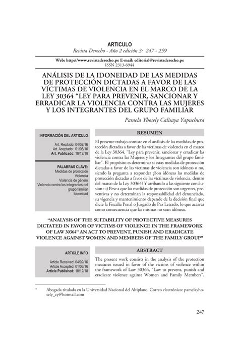 Pdf AnÁlisis De La Idoneidad De Las Medidas De ProtecciÓn Dictadas A