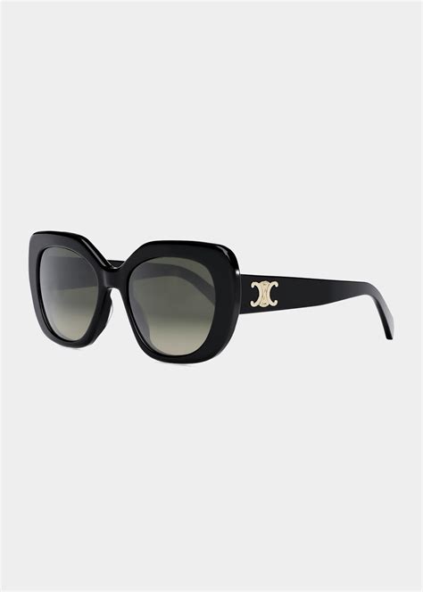 Celine Triomphe Acetate Butterfly Sunglasses In Black Lyst