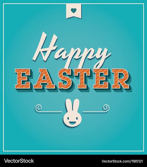 Happy Easter Cards Font Vintage Retro Royalty Free Vector