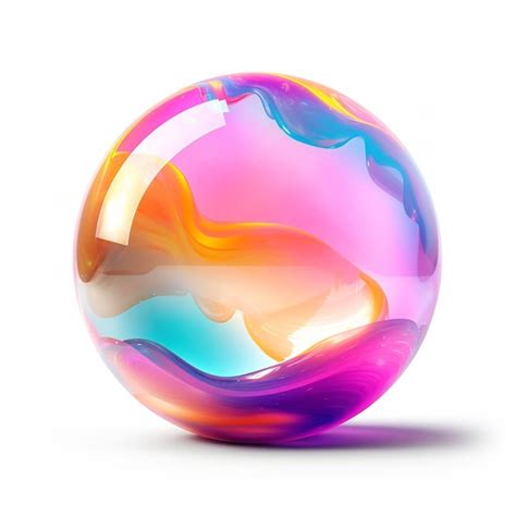 Premium Ai Image Colorful Bubble Aura Sphere On White Background