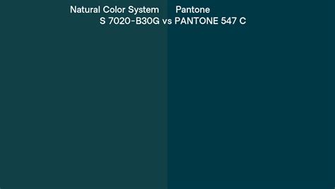 Natural Color System S 7020 B30g Vs Pantone 547 C Side By Side Comparison