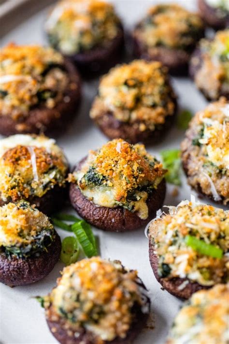 Spinach Dip Stuffed Mushrooms Skinnytaste