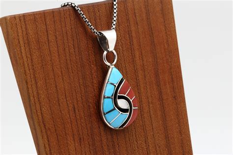 Zuni Inlay Pendant - Native American Pendants, Zuni Jewelry