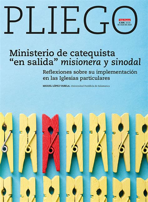 Ministerio De Catequista En Salida Misionera Y Sinodal