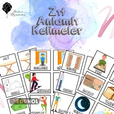 Zıt Anlamlı Kelime Kartları Eduhol Etkinlik İndir Oyun Oyna Test