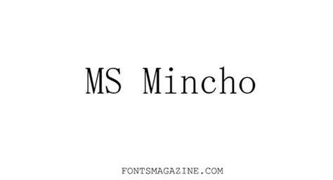 MS Mincho Font Download | The Fonts Magazine