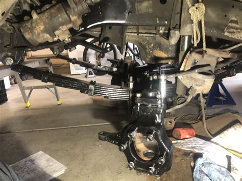 Driver side kingpin done, steering gear relocated and frame boxed