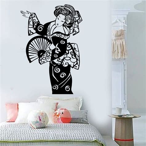 Vinyl Wall Decal Geisha Oriental Beauty Woman Asia Asian Stickers Uniq