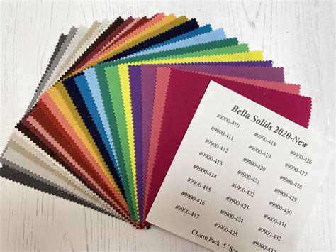 Bella Solids New 2020 Charm Pack