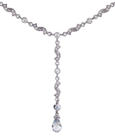 Silver And Crystal Drop Necklace Made With Swarovski Elements Bright Jewelry Swarovski Jewelry