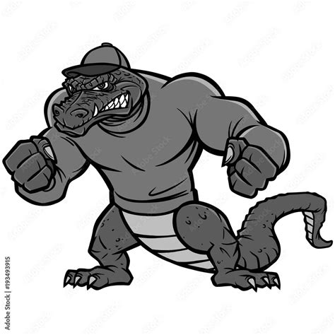 Gator Mascot Extreme Illustration - A vector cartoon illustration of a sports team Gator Mascot ...