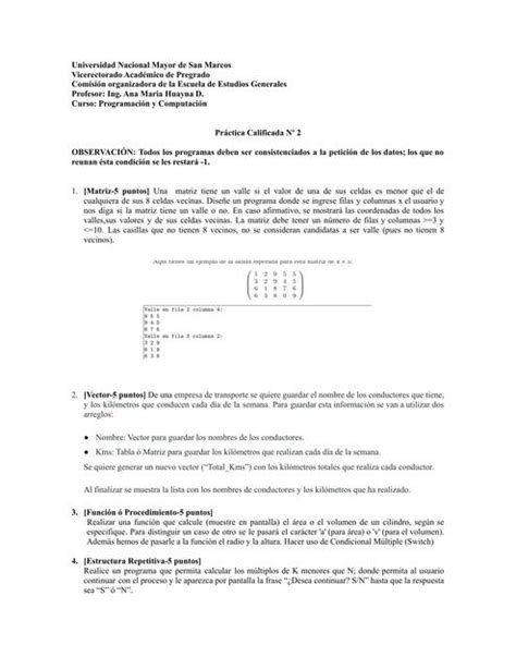 Practica calificada Programación y computación MARIANA ELIZABETH