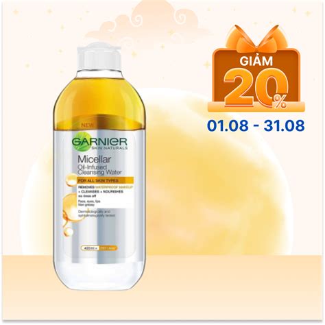 Nước Tẩy Trang Garnier Micellar Oil Infused Làm Sạch Sâu Chai 400ml