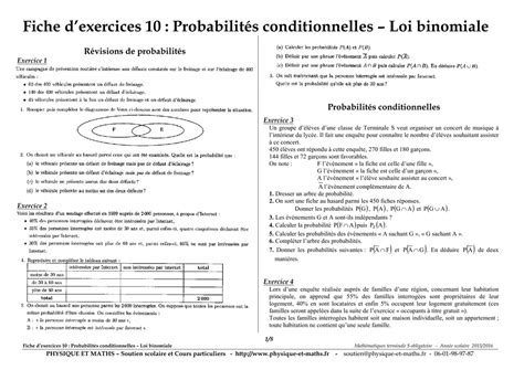 Math Matique En Terminale S Probabilit S Conditionnelles