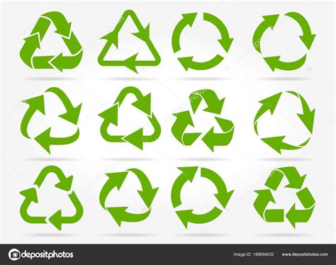 Green Recycle Arrow Icons Stock Vector Image By Vectortatu