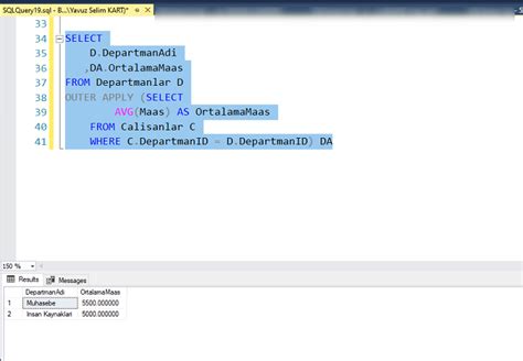 Using Outer Apply In Sql Server Mssql Query