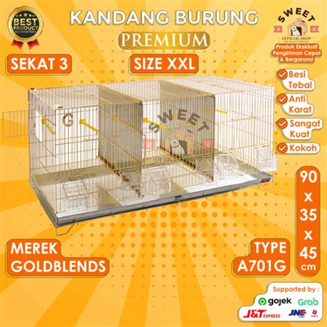 Jual Kandang Burung Premium Sekat Size Xxl Merek Goldblends Type