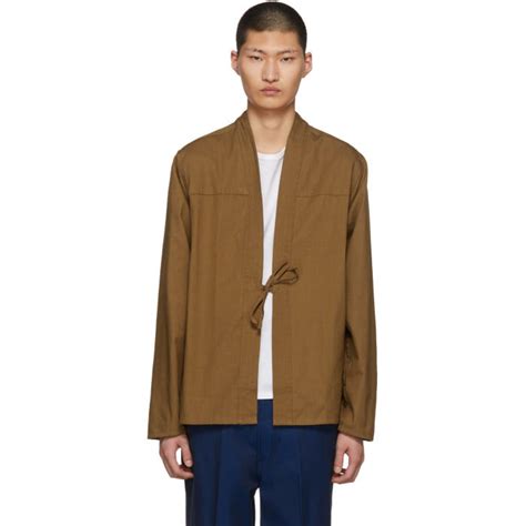 Naked And Famous Denim SSENSE Exclusive Tan Kimono Shirt Naked And