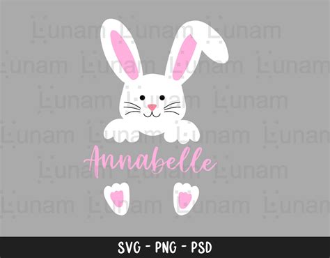 Bunny Name Frame SVG Easter SVG Bunny SVG Bunny Split Svg Etsy