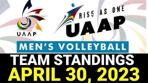 Uaap Team Standings Season Men S Volleyball Second Round As Of April