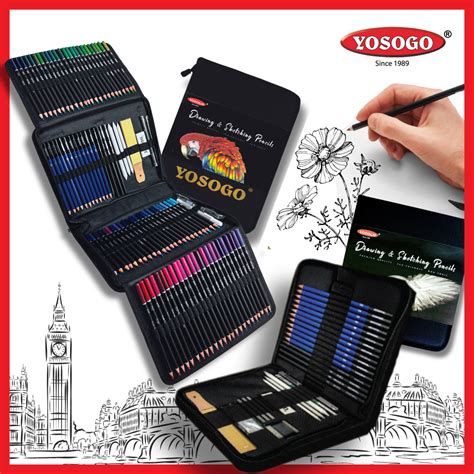 Yosogo Pcs Drawing Pencils Set Sketching Pencils Set